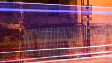 Lines of light on a dark St Aldates