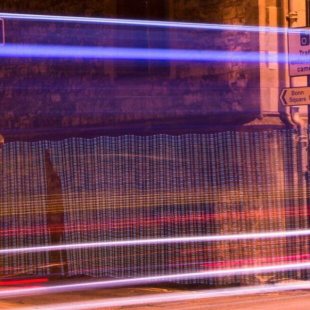Lines of light on a dark St Aldates