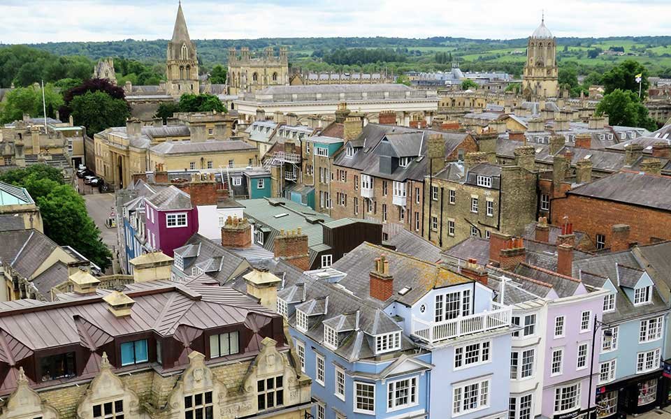 Aerial view of Oxford city centre