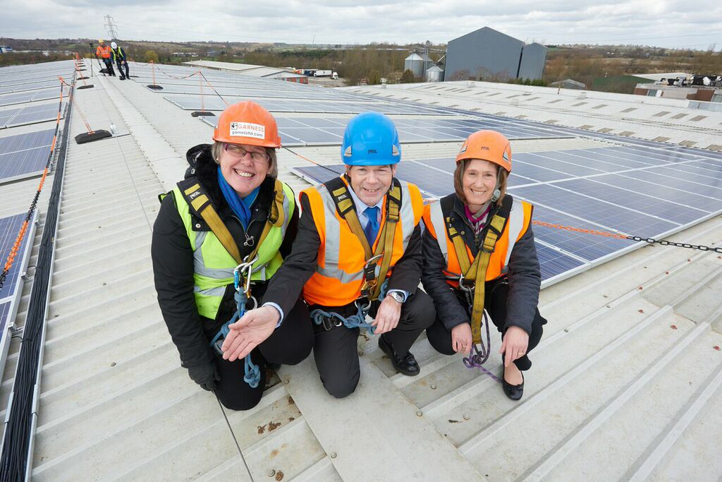 Solar panels on the rooftop of Norbar, owned and managed by Low Carbon Hub