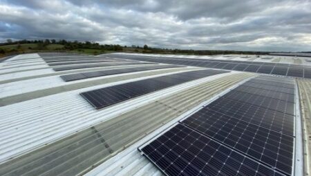 Solar panels on the rooftop of CTG in Banbury, owned and managed by Low Carbon Hub