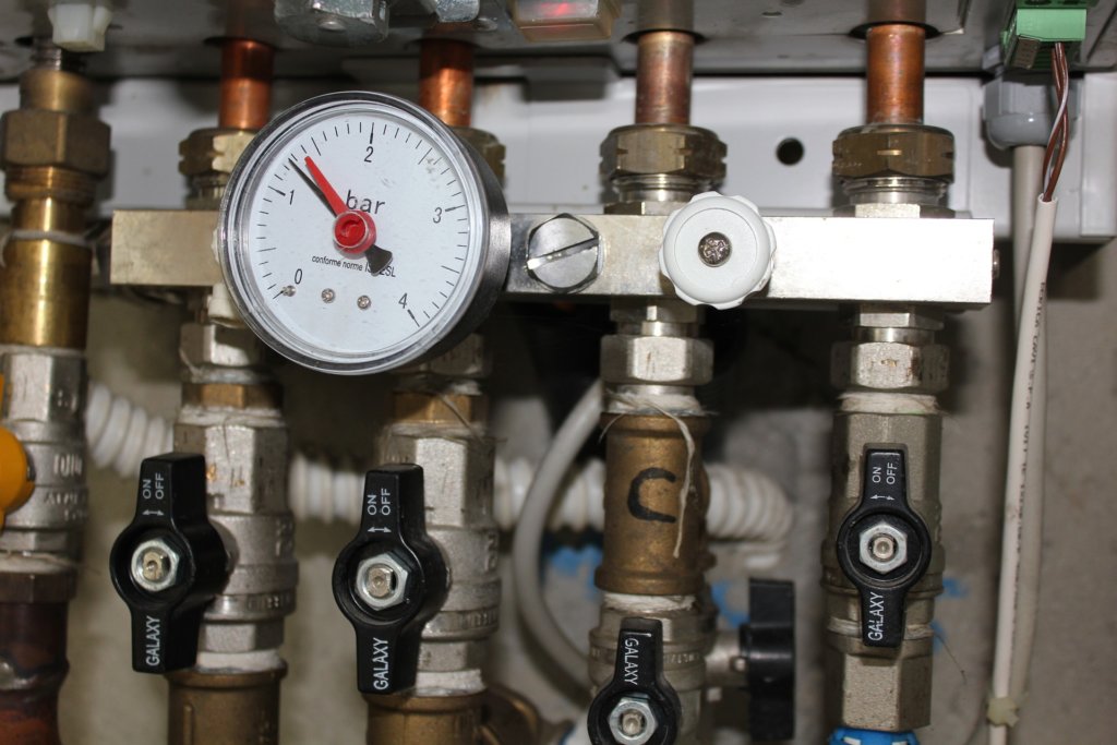 Boiler valves, part of Heat Pump installation