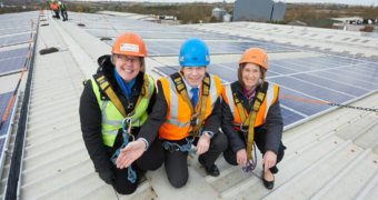 Installing solar panels at Norbar, owned and managed by Low Carbon Hub