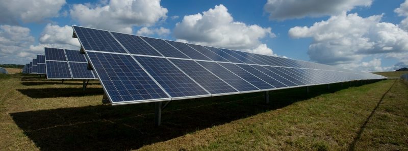 Ground mount solar in a field