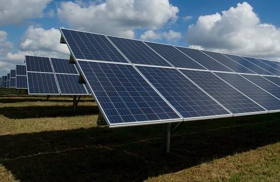 Ground mount solar in a field