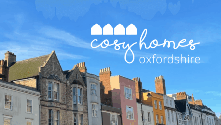 Cosy Homes Oxfordshire badge, houses