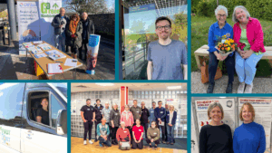 A collage of pictures of Low Carbon Hub grant funded projects.
