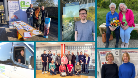 A collage of pictures of Low Carbon Hub grant funded projects.