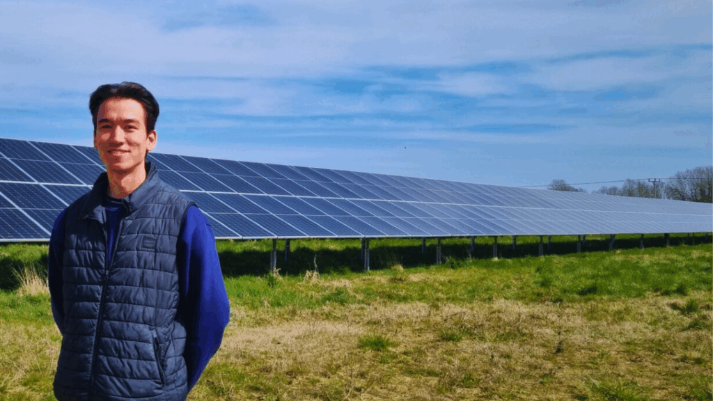 Electrical Engineer Apprentice Tristan Turner at Ray Valley Solar park,
