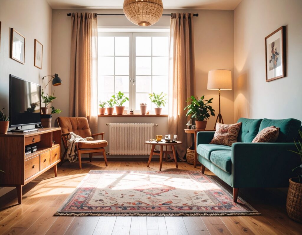 A natural, lived-in living room in an English home