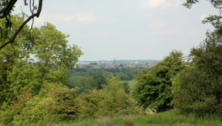 View of Oxford from countryside.