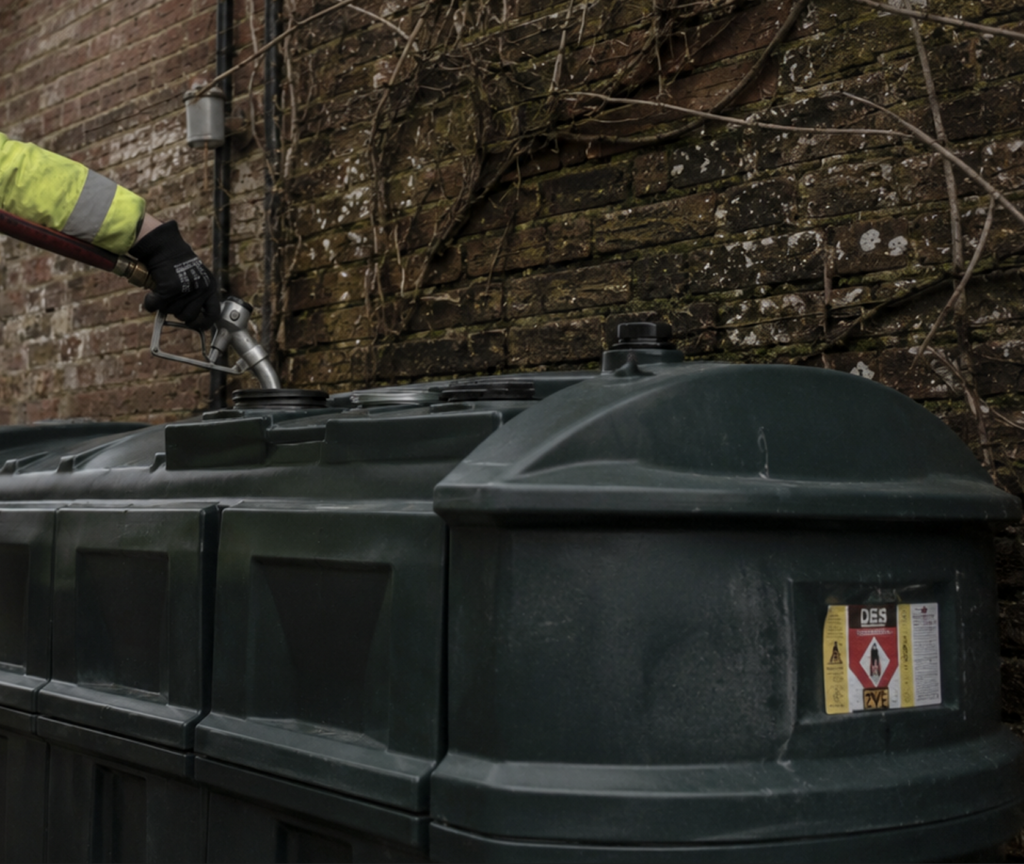 oil tank being filled