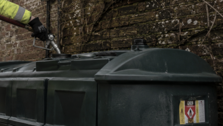 oil tank being filled