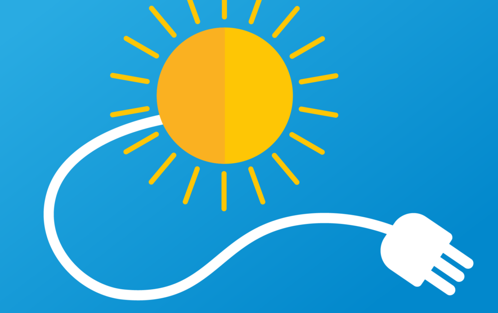 Plug-in-sun solar graphic